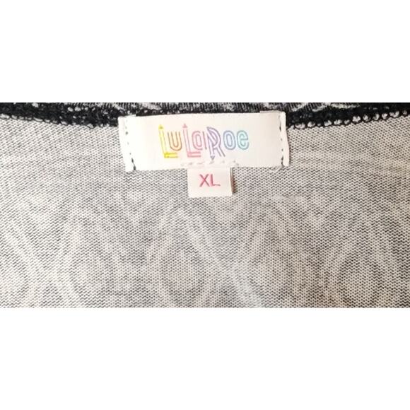 LuLaRoe Womens Cardigan Size XL Sarah Black & White Stretchy Knit Long Duster - Picture 7 of 7